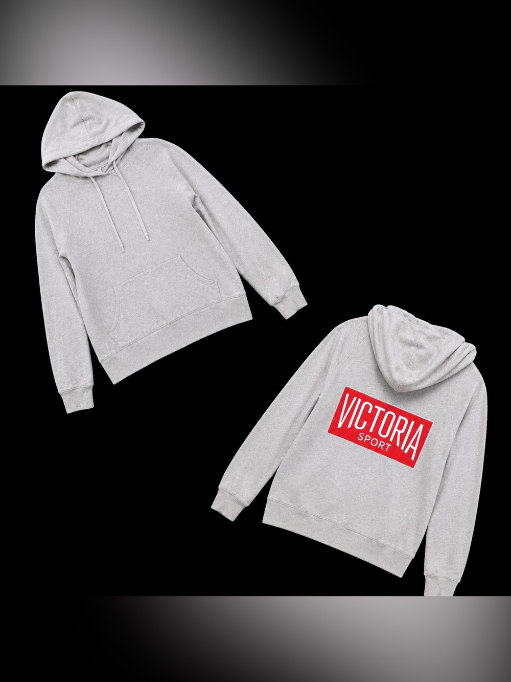 Victoria's Secret Light Gray Logo Pullover Hoodie